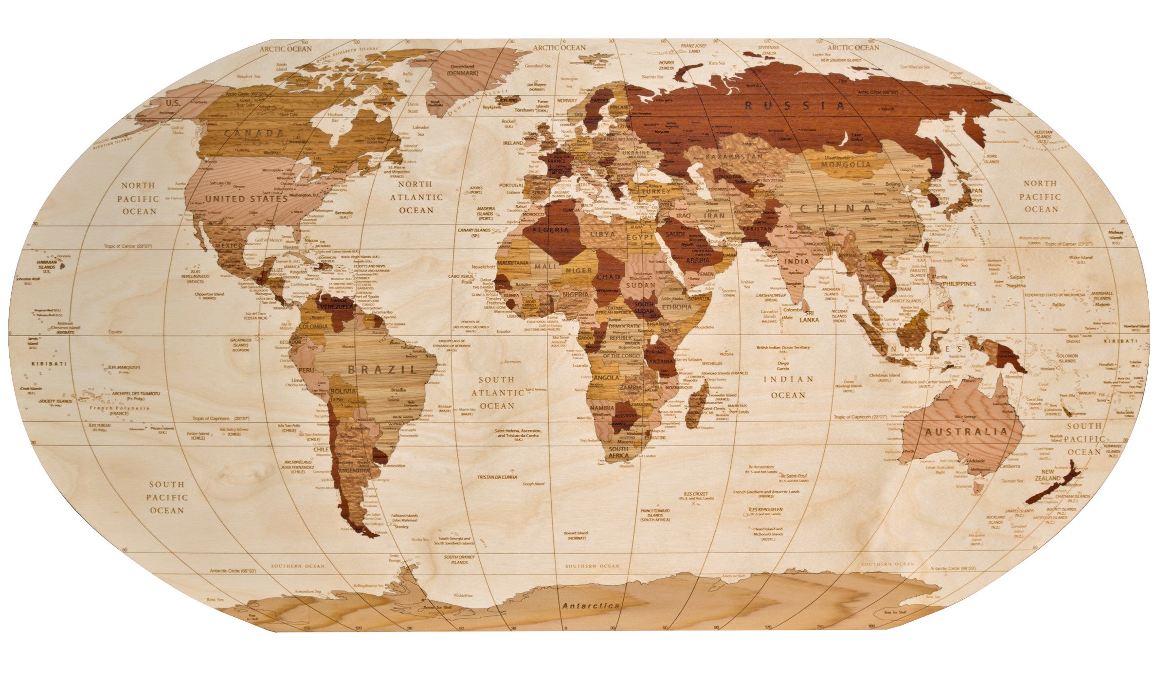 World Map No1 Without Borders - 955x495mm
