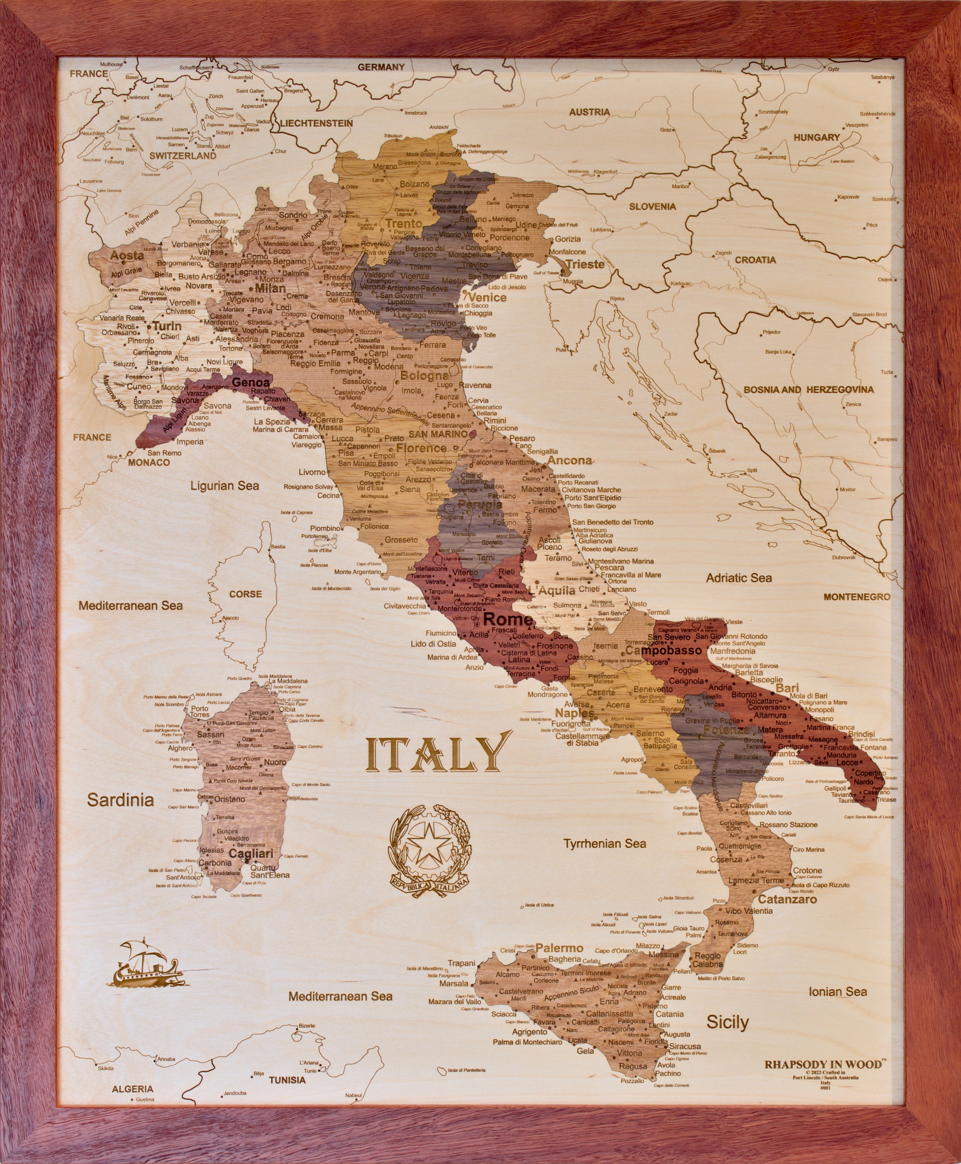 Italy Map - 660mm x 800mm