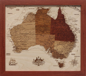 Rhapsody In Wood, Wooden Map, Wooden Maps, Wooden Australia Map