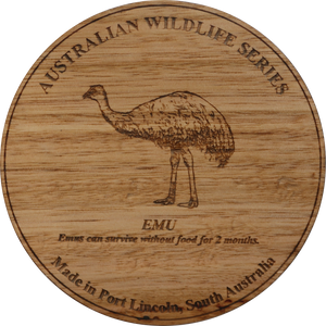 Rhapsody In Wood, Wooden Maps, Coasters, Emu