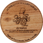 Load image into Gallery viewer, Rhapsody In Wood, Wooden Maps, Coasters, Octopus
