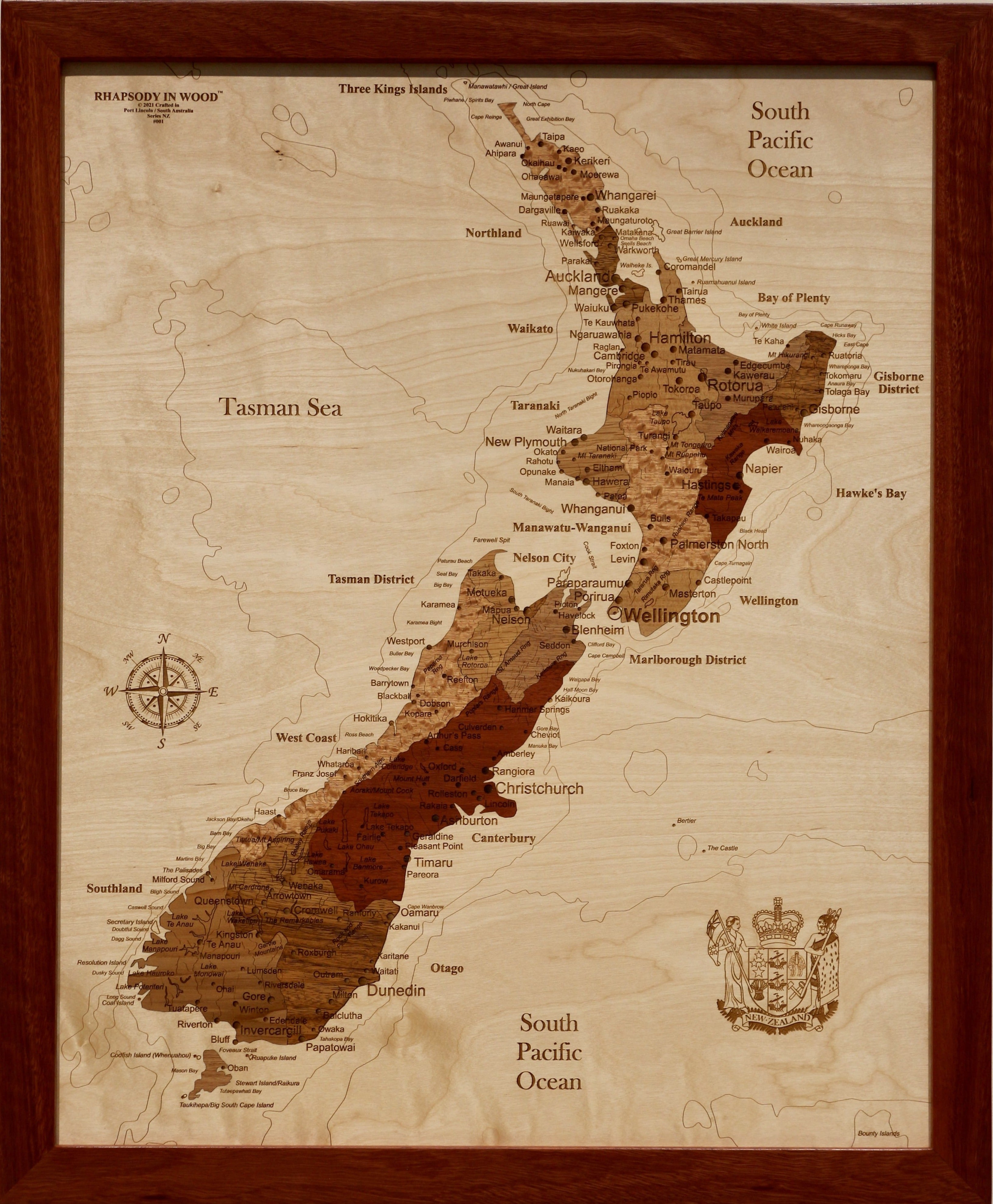 New Zealand Map - 660mm x 805mm