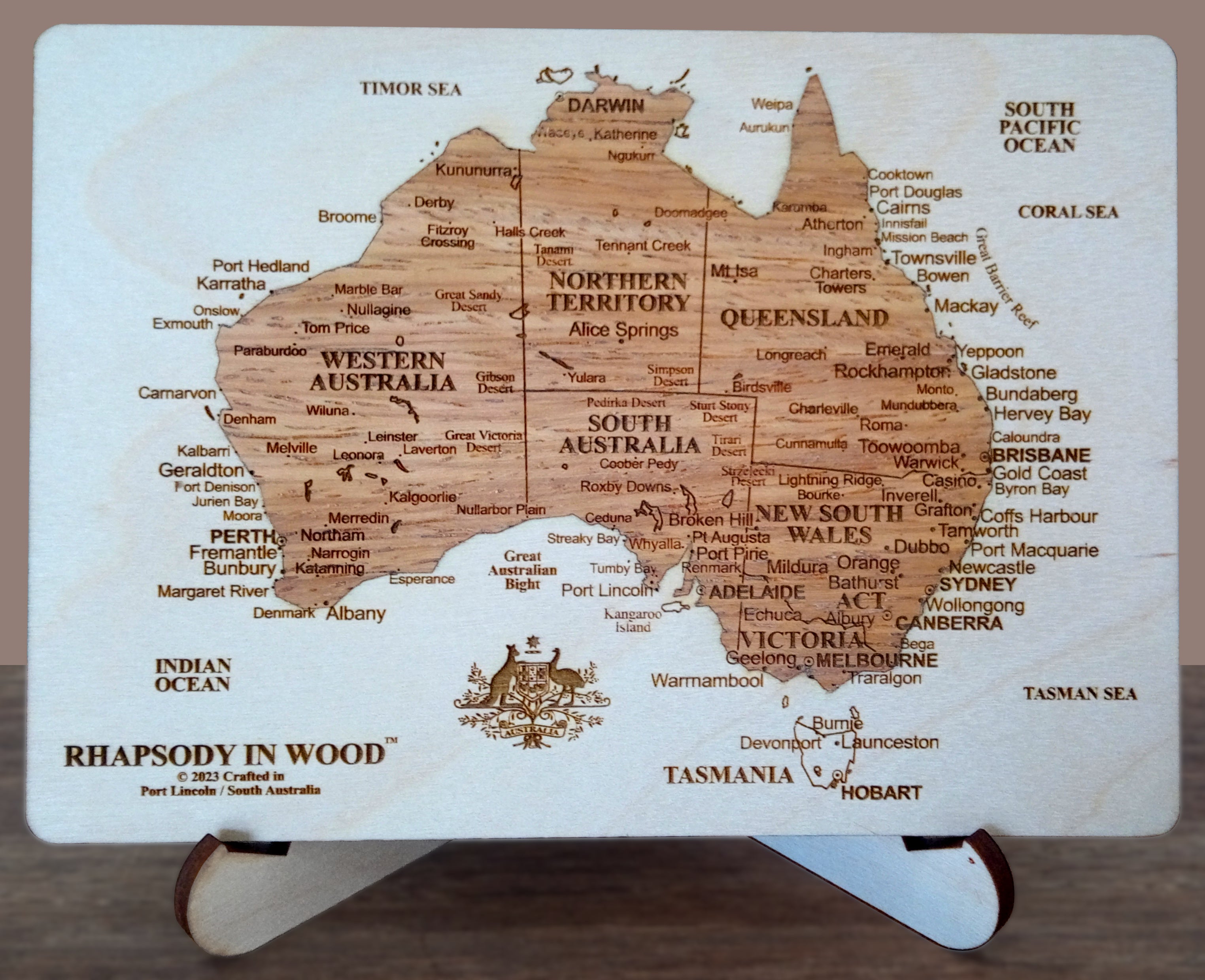 'Aussie Post' Map with Stand 148mm x 105mm
