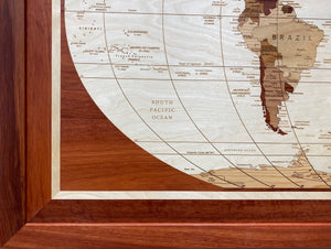 Rhapsody In Wood, Wooden Map, Wooden Maps, Wooden World Map