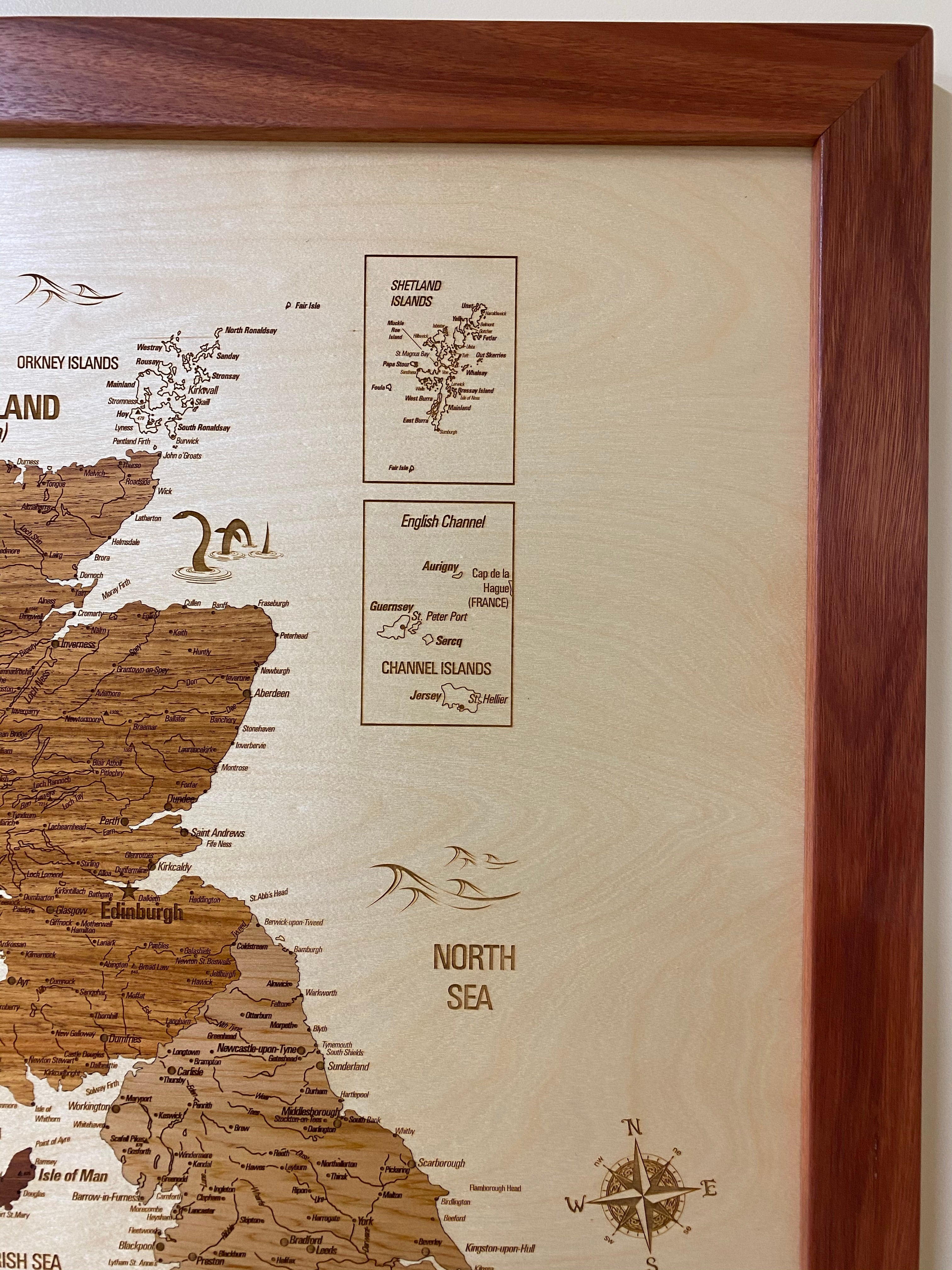 Rhapsody In Wood, Wooden Map, Wooden Maps, UK